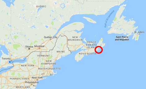 The location of Canso, Nova Scotia. (Image: Google Maps)